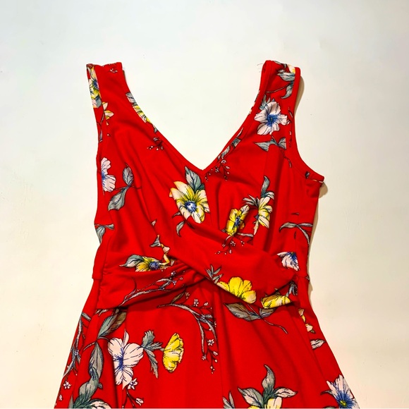 EUC Candie's Women's XS Dress Red Floral Print Sleeveless Fit & Flare Y2K - Picture 3 of 9